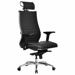 Кресло офисное МЕТТА "SAMURAI" KL-3.05, с подголовником, экокожа, черное - фото 3944580