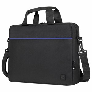 Сумка портфель BRAUBERG PRACTICAL с отделением для ноутбука 15,6", Blue line, черная, 29х40х7 см, 272603 - фото 3946207