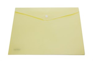 Папка-конверт с кнопкой, "Консул" А4, до 100 листов, желтая, 0,15 мм - фото 4037694