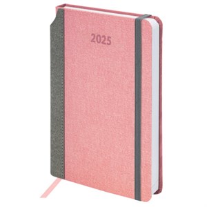 Ежедневник датированный 2025 А5 138x213 мм, BRAUBERG "Mosaic", под кожу, карман для ручки, резинка-фиксатор, розовый, 115839 - фото 4038716