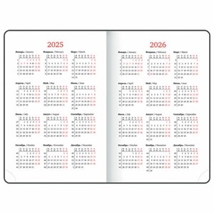 Ежедневник датированный 2025, А5, 138x213 мм, BRAUBERG "Towny", под кожу, клапан, черный, 115764 - фото 4039919