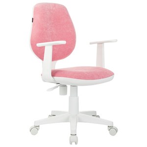 Кресло детское BRABIX "Fancy MG-201W", с подлокотниками, пластик белый, ткань вельветовая, розовое, 533009 - фото 4154035
