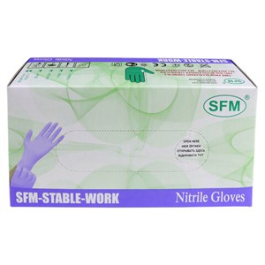 Перчатки нитриловые смотровые SFM Stable-Work, Германия, 50 пар (100 штук), размер M (средний) - фото 4173967