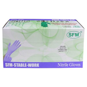 Перчатки нитриловые смотровые SFM Stable-Work, Германия, 50 пар (100 штук), размер L (большой) - фото 4173968