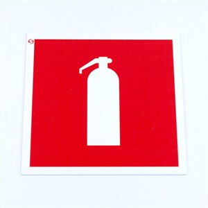 Знак пожарной безопасности "Огнетушитель", 200*200*2 мм, КОМПЛЕКТ 5 штук, пластик, F04 - фото 4980653