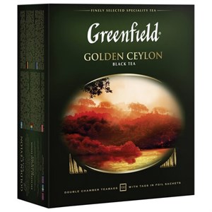 Чай GREENFIELD "Golden Ceylon" черный цейлонский, 100 пакетиков в конвертах по 2 г - фото 4983001