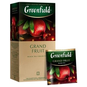 Чай GREENFIELD "Grand Fruit" черный с гранатом, гибискусом, розмарином, 25 пакетиков в конвертах по 1,5 г - фото 4983036