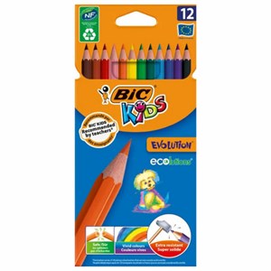 Карандаши цветные BIC "Evolution Stripes", 12 цветов, шестигранные, грифель 9505221 - фото 4984044