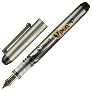 Ручка перьевая PILOT V-Pen, СИНЯЯ, корпус серый, линия письма 0,58 мм, SVP-4M L - фото 5199227