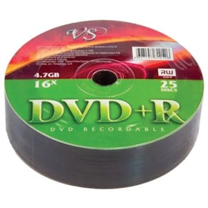 Диски DVD+R (плюс) VS, 4,7 Гб, 16x, Bulk (термоусадка без шпиля), КОМПЛЕКТ 25 шт., VSDVD, VSDVDPRS2501 - фото 5297404