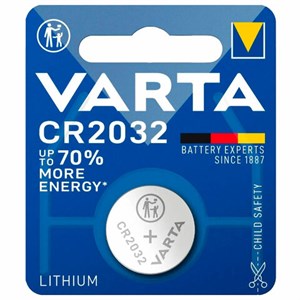 Батарейка 1 шт., VARTA ELECTRONICS, CR2032, литиевая, блистер, 6032101401 - фото 5372933