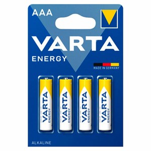 Батарейки алкалиновые "мизинчиковые" КОМПЛЕКТ 4 шт., VARTA ENERGY, ААА (LR03,15А), блистер, 4103229414 - фото 5372935