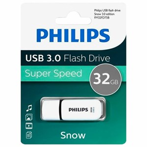 Флеш-диск 32GB PHILIPS SNOW, разъем USB 3.0, черный, FM32FD75B/97 - фото 5488484