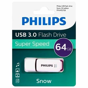 Флеш-диск 64GB PHILIPS SNOW, разъем USB 3.0, фиолетовый, FM64FD75B/97 - фото 5502243