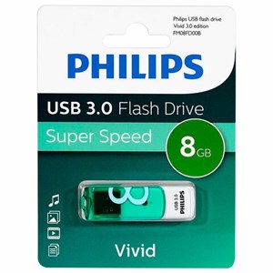 Флеш-диск 8GB PHILIPS VIVID, разъем USB 3.0,зеленый, FM08FD00B/97 - фото 5502252