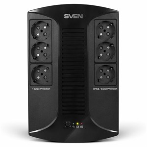 Источник бесперебойного питания SVEN UP-L1000E, 510VA(290W), 6 евророзеток, SV-016593 - фото 5509080