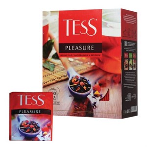 Чай TESS "Pleasure" черный с шиповником, яблоком, лимонным сорго, 100 пакетиков в конвертах по 1,5 г - фото 5517412