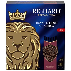 Чай RICHARD "Royal legend of Africa" черный, 100 пакетиков в конвертах по 2 г, 102735 - фото 5603295