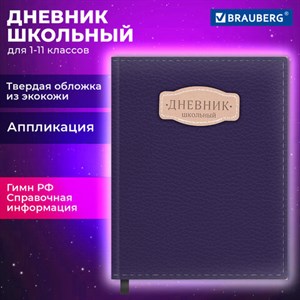 Дневник 1-11 класс 48 л., кожзам (твердая с поролоном), нашивка, BRAUBERG IGUANA, синий, 107226 - фото 5928275