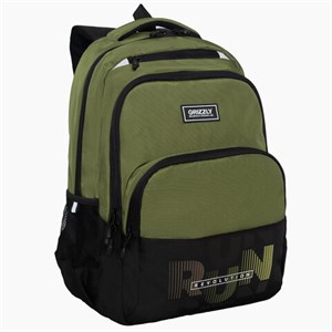Рюкзак GRIZZLY школьный, анатом. спинка, 2 отделения, д/мальч., RUN, хаки 45х32х23 см, RU-530-6/3 - фото 6154087