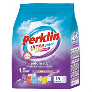 Стиральный порошок автомат 1,5 кг PERKLIN ULTRA "Color", УЛУЧШЕННАЯ ФОРМУЛА, универсальный, 700605 - фото 6180834