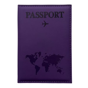 Обложка для паспорта "Passport map", экокожа soft touch, фиолетовая, STAFF, 238762 - фото 6216163