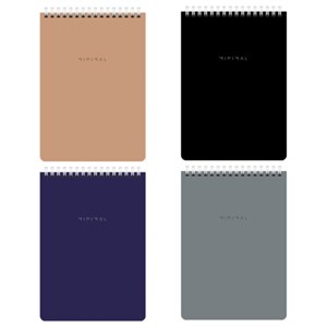Блокнот А5 146х206мм, 60л, гребень, картон, жест подложка, клетка, BRAUBERG Minimal Classiс, 116426 - фото 6230213