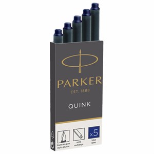 Картриджи чернильные PARKER "Cartridge Quink", КОМПЛЕКТ 5 штук, блистер, синие, 1950403 - фото 6235541