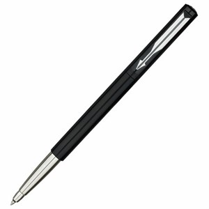 Ручка-роллер PARKER "Vector Black", корпус черный лак, детали из нержавеющей стали, синяя, S0319630 - фото 6235546