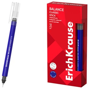Ручка-роллер ERICH KRAUSE "Balance Stick Classic", СИНЯЯ, линия 0,35 мм, 63147 - фото 6235573