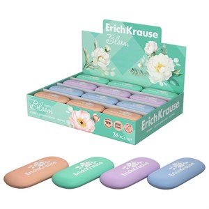 Ластик ERICH KRAUSE "Pastel Bloom", 22х22х17 мм, овальный, ассорти, 60772 - фото 6238448