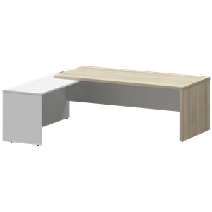 Стол руководителя левый Кортез KZP-22L Кронберг/Белый - фото 6246050