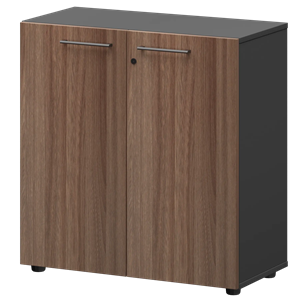 Шкаф низкий закрытый Кортез СМШ28F Темный шимо/Графит - фото 6247998