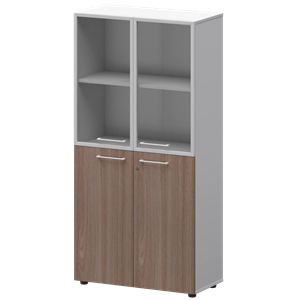 Шкаф высокий комб. Кортез СМШ48.28F.28RS(Б) Темный шимо/Белый - фото 6248970