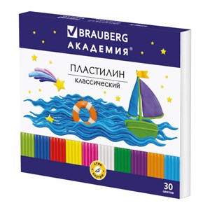 Пластилин классический BRAUBERG "АКАДЕМИЯ", 30 цветов, 600 г, со стеком, ВЫСШЕЕ КАЧЕСТВО, 105900 - фото 6249134