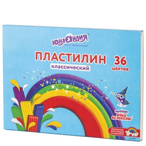 Пластилин классический ЮНЛАНДИЯ "ЮНЫЙ ВОЛШЕБНИК", 36 цветов, 720 г, со стеком, ВЫСШЕЕ КАЧЕСТВО, 105904 - фото 6249138