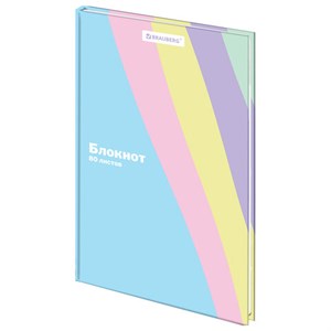 Блокнот А5 134х206 мм, 80 л., твёрдый, клетка, BRAUBERG, кросс-серия PASTEL, 117015 - фото 6249197