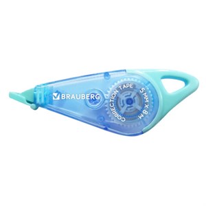 Корректирующая лента BRAUBERG "TRIOS", 5 мм х 8 м, корпус мятно-голубой с подвесом, блистер, 273023 - фото 6260084
