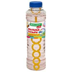 Мыльные пузыри, КОНЦЕНТРАТ 1 к 3, 500 мл, индивидуальная упаковка, BRAUBERG KIDS, код, 666209 - фото 6280888