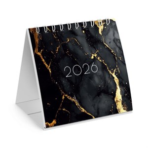 Календарь-домик настольный на гребне, 2026 г., BRAUBERG, 101х101 мм, "Black marble", 117279 - фото 6286233