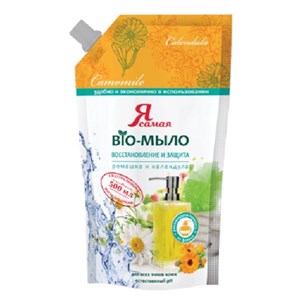 Мыло-крем жидкое, 500 мл, Я САМАЯ BIO, "Календула и ромашка", упаковка дой-пак, для дозаторов, 12248 - фото 6310005