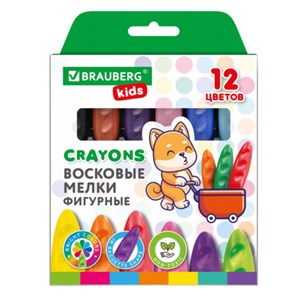 Восковые мелки фигурные BRAUBERG KIDS "Батоны", 12 цветов, 273093 - фото 6329436