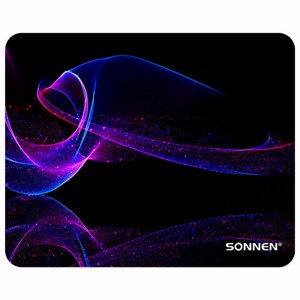 Коврик для мыши SONNEN "NEON WAVE" резина + ткань, 250х200х2 мм, 513958 - фото 6387048