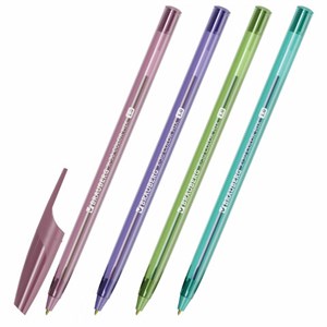 Ручка шариковая BRAUBERG X-30 COLOR MIX, СИНЯЯ, мягкое письмо, пишущий узел 1 мм, линия письма 0,5 мм, 144335 - фото 6392771
