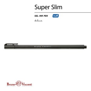 Ручка гелевая BRUNO VISCONTI "Super Slim Black", СИНЯЯ, узел 0,28 мм, линия 0,2 мм, 20-0398 - фото 6403181