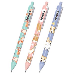 Карандаш механический 0,7 мм с принтом FUNSTER "CORGI", корпус soft-touch ассорти, 182060 - фото 6403193