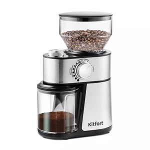 Кофемолка KITFORT КТ-717, мощность 200 Вт, вместимость 100г, 14 степеней помола, стал - фото 6443917