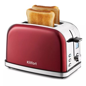 Тостер KITFORT КТ-2036-1, 950 Вт, 2 тоста, 8 режимов, цифровой дисплей, металлический - фото 6443979
