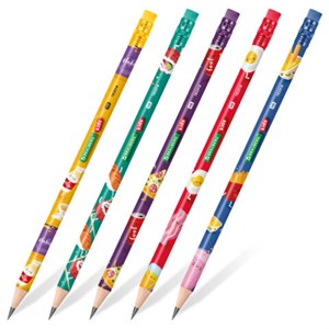 Карандаш чернографитный BRAUBERG KIDS "FOOD", 1 шт, HB, с ластиком, корпус ассорти, 182018 - фото 6447958