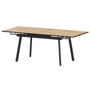 Стол раздвижной Гранд Обеденные столы в пластике Гранд 1400+300+300 (Н-3799) Дуб Вотан/Черный муар - фото 6487548